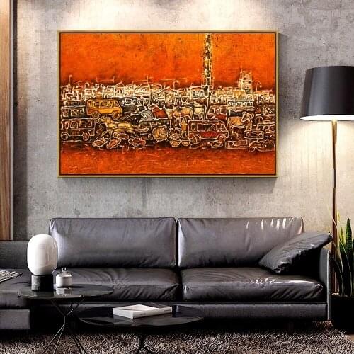 Artcozy School Visual Arts Oil Canvas Painting for Home Decoration Wall Art Canvas Printings Spray Painting Abstract Single