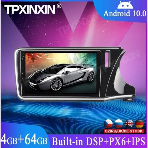 Android 10.0 PX6/PX5 Car No DVD Player GPS Navigation For Honda City 2014-2019 Head Unit Multimedia Player Auto Radio Recorder