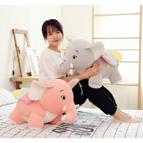 20-50cm Large Plush Toys Stuffed Animals Pink And Gray Pillow Kawaii Room Decor Cute Elephant Doll Christmas Gift Baby Soft Toy