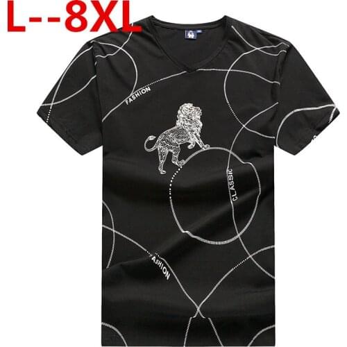Plus size 10XL 8XL 6XL T Shirt Casual Short Sleeve V-Neck T-Shirt Men Cotton Top Tees Summer Fashion Brand Clothes