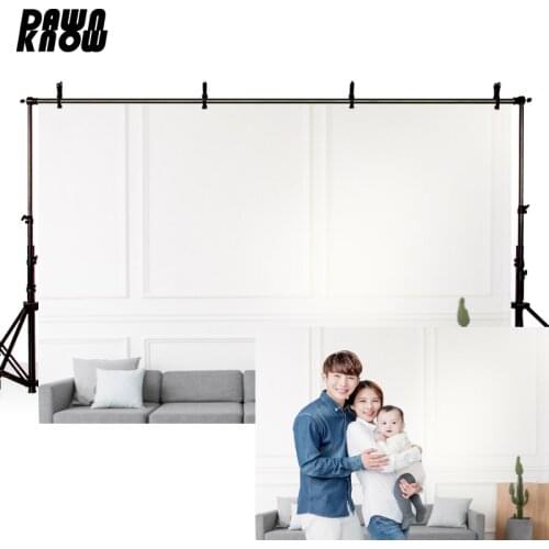 DAWNKNOW Indoor White Wall Photography Background Backdrop Sofa Theatre Photocall Children Baby Birthday Family Photo Studio