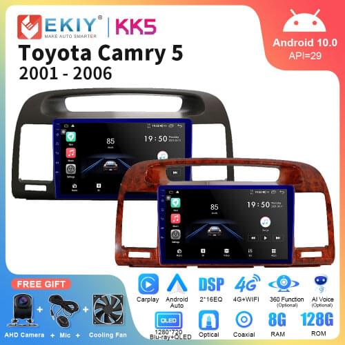 EKIY QLED Android 10.0 Car Radio For Toyota Camry 2002-2006 Navigation GPS Multimedia Video Player Stereo Audio Autoradio No DVD