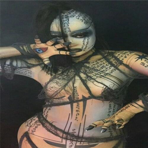 F69 Leotard Elastic jumpsuit Cosplay sexy bodysuit Halloween stage wears outfit catwalk performance ballroom costumes dj dresses