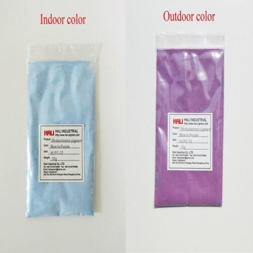 Double color photochromic pigment,sunlight sensitive powder,color:blue to purple,item:HLPC-32,1lot=10gram,free