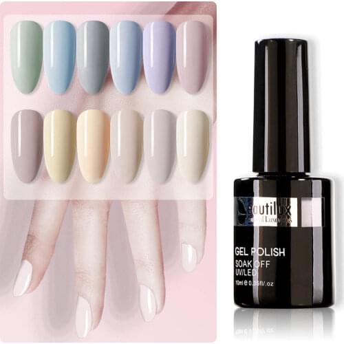 Beautilux Nail Gel Polish Pale Kahki Leather Wall Grey Beige Ivory Color Gels Nail Varnish UV LED Nail Lacquer AC85-96 10ml