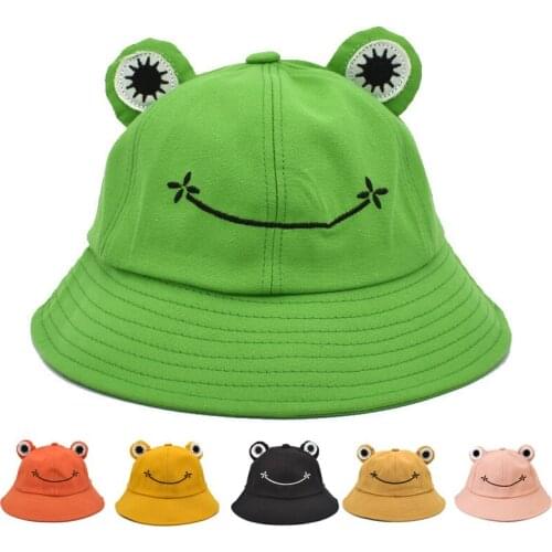 Parent-Kid Cartoon Frog Bucket Hat Panama Fishing Cap Cute Froggy Hat Man Women Bob Outdoor Sun Fisherman Hat Casual Caps Gift