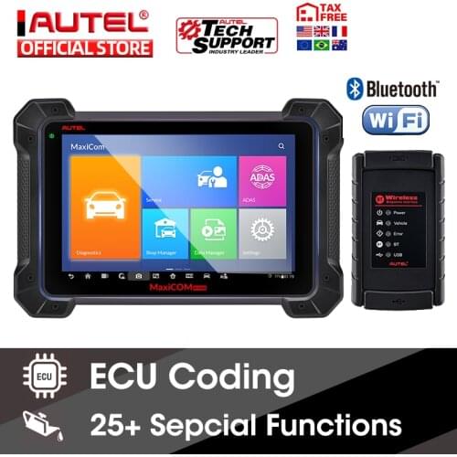 Autel MaxiCOM MK908 OBD2 Car Diagnostic Tool 12 languages ECU Coding PK MS908 MK908 PRO OBD 2 Auto Scanner 80 + softwares OBD1