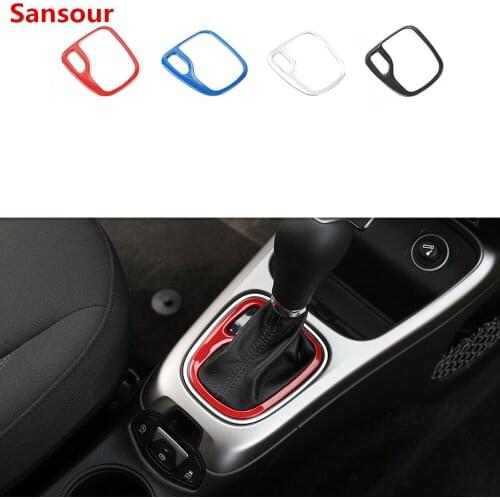 Sansour ABS Car Interior Gear Shift Knob Panel Decoration Frame Cover Trim Stickers For Jeep Compass 2017 Up Car Styling