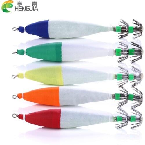 LED Luminous fishing lures 50pcs plastic Squid Jig fishing baits 10.5CM 6.3G Prawn Lures noctilucent pesca Fishing tackle