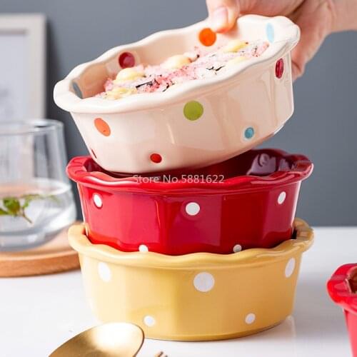 Wave Dot Bowl Ceramic Bowl Small Bowl Fruit Bowl Salad Bowl Breakfast Bowl Cereal Bowl Home Creative Tableware