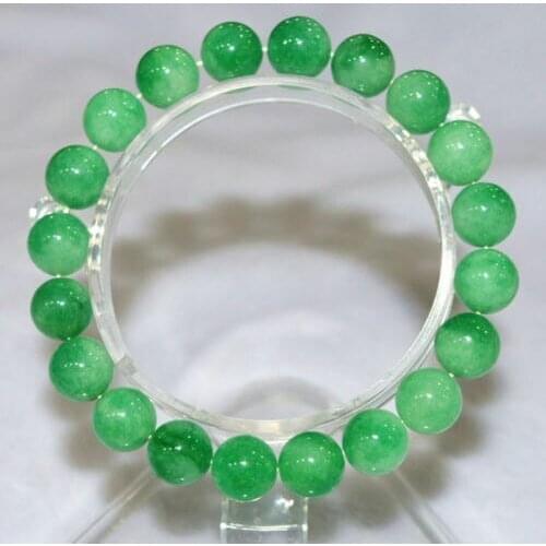 8mm NATURE BEAUTIFUL GREEN JADE JADEITE BRACELET GREEN HAND CATENARY 7.5" AAA
