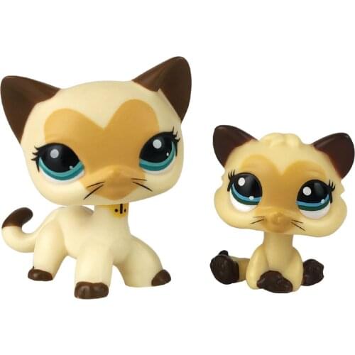 LPS CAT LPSCB Custom-Made Baby with Old Pet Shop Toys Standing Short Hair Cat #3573 Yellow Heart Face Kitty