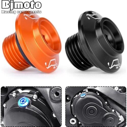 CNC Aluminum M16*1.5 Motorcycle Engine Oil Filler Plug Fuel Gas Cap For DUKE125 200 390 RC125 390 2014-2019 Black Orange