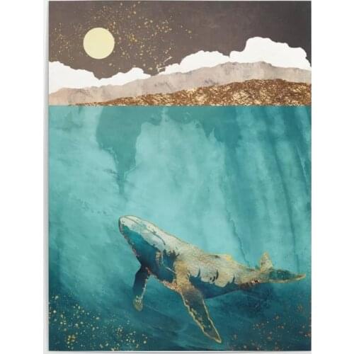 Modular Hd Prints Pictures Paintings Light Beneath Home Decoration Canvas Ocean Poster Whale Wall Art For Living Room No Frame