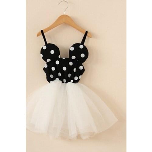 New Disney princess Summer girl dress Minnie sling dot mesh dress childrens Tutu dress childrens clothing girl vest ball gown