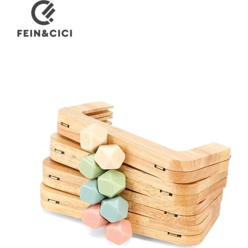 Purse frame natrual wood wooden big clasp obag handles sewing frame kiss Clasp with screw inside handbag accessories parts