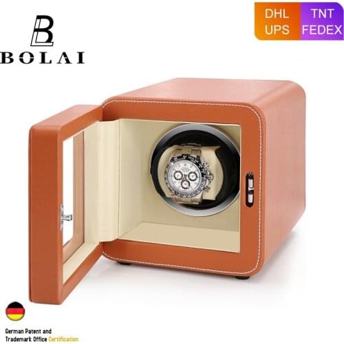 Luxury Single Watch Winder for Automatic Watches Storage Box High Gloss Wood Leather Mabuchi Mute Motor With Remote Control Gift