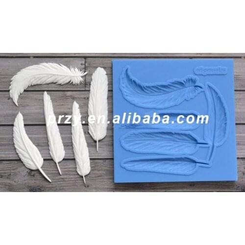 Silicone Mold Feathers Crafts Decorating Cake Candy Fondant Silicone Molds Moulds Silicone Rubber CIQ,FDA,LFGB,CE / EU PRZY 001