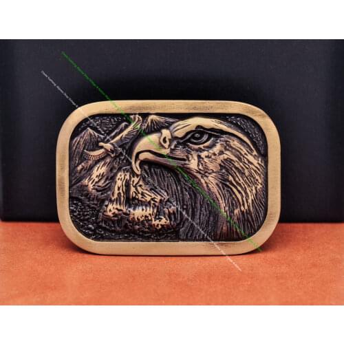 40mm Quality Heavy duty solid brass western Eagle cowboy ranger rodeo Leather belt buckles leathercraft buckle hardware