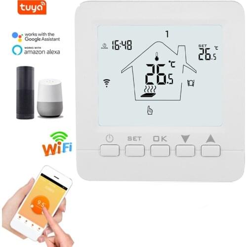 WiFi Smart Thermostat Underfloor Electric/Water/Gas Boiler Heating Room Temperature Control by Phone Google Home Echo 100-240VAC