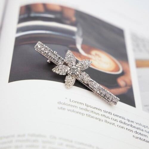 Women Rhinestone Barrettes Hairpins Hair Clips Hair Accessories Girls Round Hairgrip Holder Clamps Girls Crystal Claw Jewelry