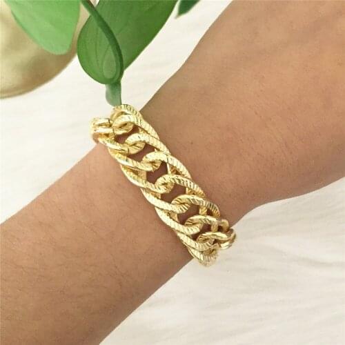 Bohemia Gold Color PlatingHeavy Chunky Chain Bracelet Anklet For Women Girl Punk Style Fashion Jewelry Gift High Quality