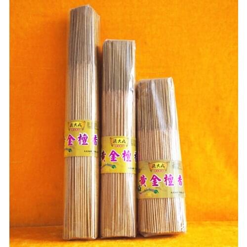 Gold sandalwood line fragrant golden Goddess Guanyin for incense ritual Buddha incense long bamboo stick incense 500g