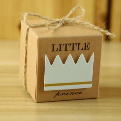 100Pcs Prince Princess Candy Box Kraft Paper Favor Box Baby Shower Decorations For Event Party Supplies Guests