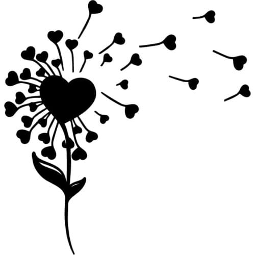 16.4X17CM Love Flower Hearts Fashion Rear Windshield Decals Car Sticker