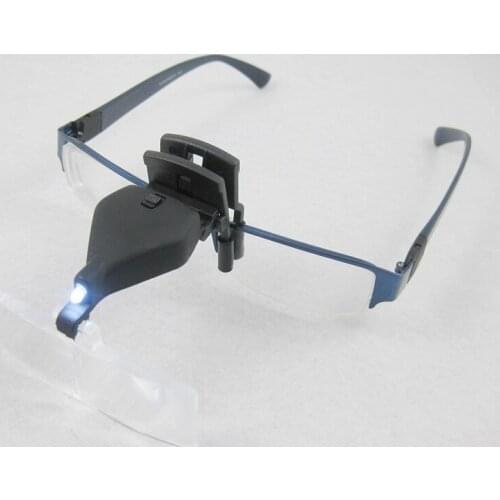 19157-2 Magnification Glasses Magnifier With Led Light Clip Magnifier Lamp 1.5X 2.5X 3.5X Magnifying Glass Reading Jewelry Loupe