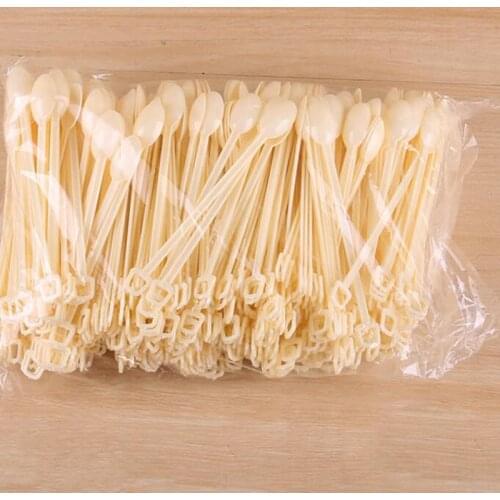 500Pcs Coffee Dessert Cake Spoons Plastic Spoon Safe Tea Coffee Ice Cream Stick Stirring Bar Disposable Spoons