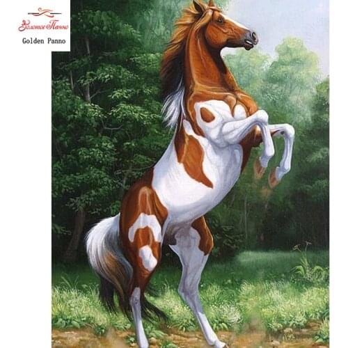 5D Full Square Diamond Painting white yellow horse Embroidery Sale Diamond Mosaic Picture Of Rhinestone Decor Home Gift