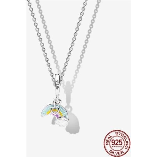 925 Sterling Silver Rainbow Story Fit Original 3mm Bracelet&Bangle Making Fashion DIY Jewelry For Women