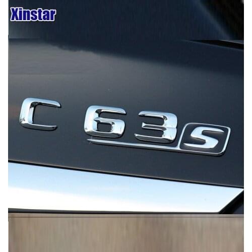 ABS C63S Badge car rear emblem sticker for Mercedes Benz w117 cla45 w205 c63 w212 e63 w207 w176 a45 x156 gla45 AMG Styling