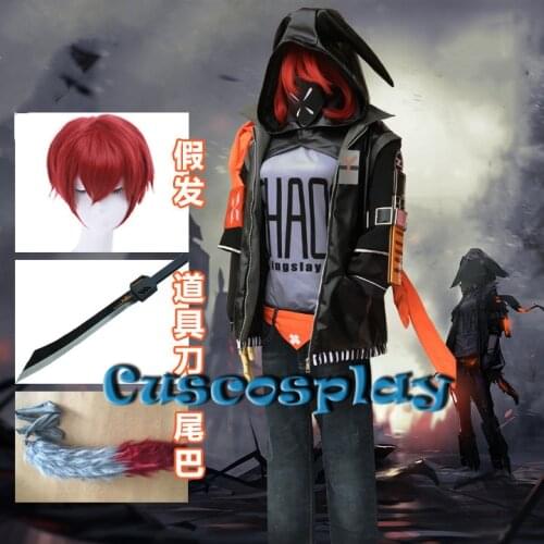 Anime! Arknights Reunion Movement Crownslayer Cosplay Costume Uniform Unisex Suit Party Halloween Outfit Costumes for Men Adult