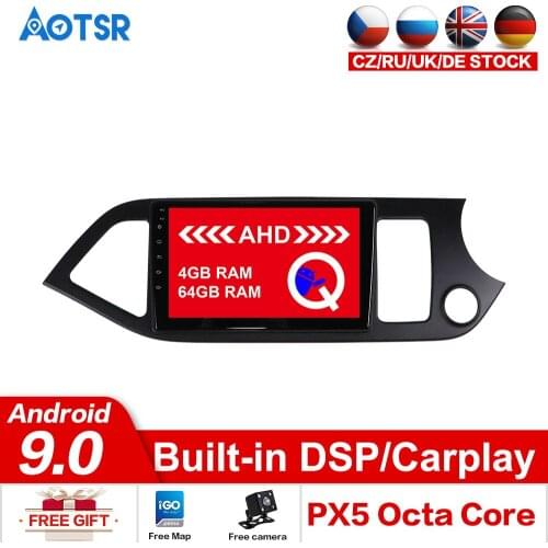AOTSR Android 9.0 64G car Navigation For KIA PICANTO Morning 2011-2016 Car Player DSP Tape Recorder GPS Tracker Stereo Head Unit