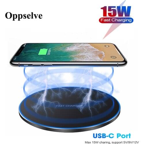 15W Fast Wireless Charger For Huawei P40 P30 Pro Mate 40 30 Travel USB Qi Charging Pad For iPhone 12 11 Pro XS Max XR X 8 Plus