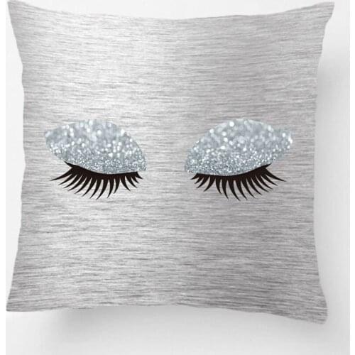 Closed Eyes Shiny Silver Print Throw Pillow Case Decorative Cushion Cover Pillowcase Customize Gift By Lvsure For Car Sofa