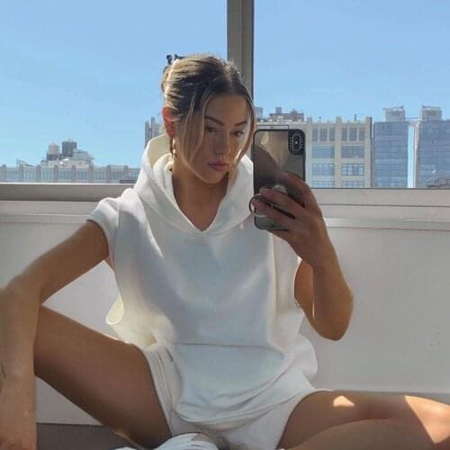 Summer Solid Short Sleeve Blouse Shirt Lady Hooded Pullover Blusa Bohemian Casual Loose Clothes For Women