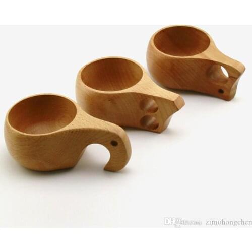 Handmade Beech Wooden Cups Nordic style Finnish Traditional Outdoor Wood Wine Cups Elephant Coffee Tea Cups 2021