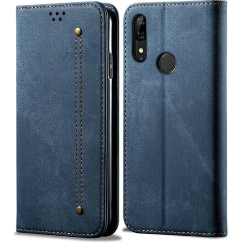 Retro Flip Case For Huawei Honor 9x Premium Case Denim Fabirc Stand Wallet Back Cover For Honor 9x Global Fundas