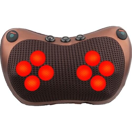Head Neck Massager Car Home Cervical Shiatsu Massage Neck Back Waist Body Electric Multifunctional Massage Pillow Cushion