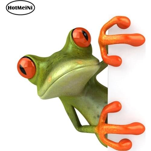 HotMeiNi 13cm X 12.4cm 3D Frogs Funny Car Stickers Vinyl Decal Sticker Car Styling Decoration Water Proof Auto Stickers Decal
