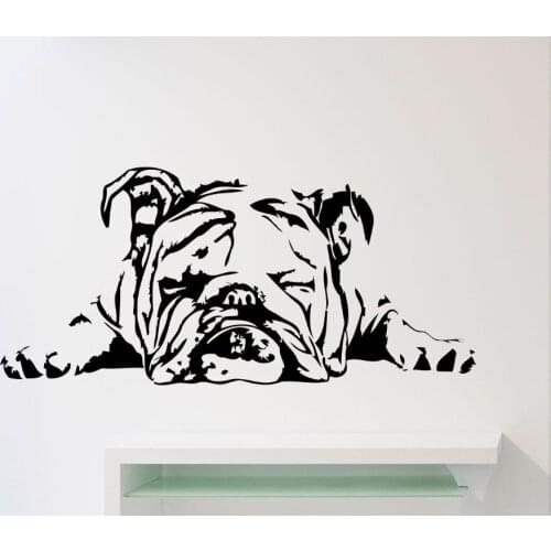 Bull Dog Sleeping Pattern Art Wall Stickers Home Livingroom Special Animal Decorative Vinyl Wall Decals Dog Wall poster W-661