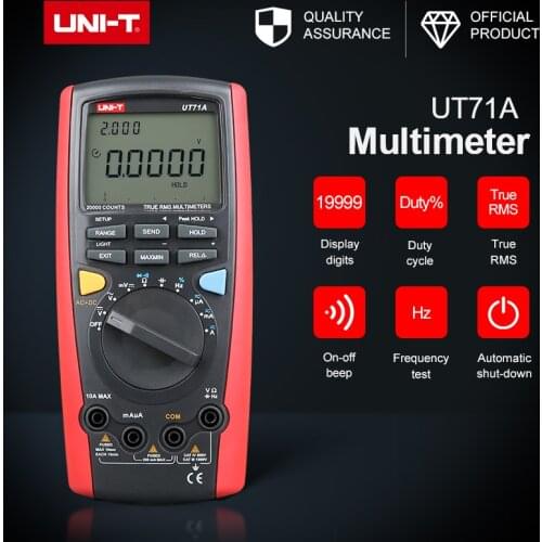 UT71E Middle Size Intelligent Digital Multimeter LCD Professional AC DC Auto Range True RMS Continuity Buzzer