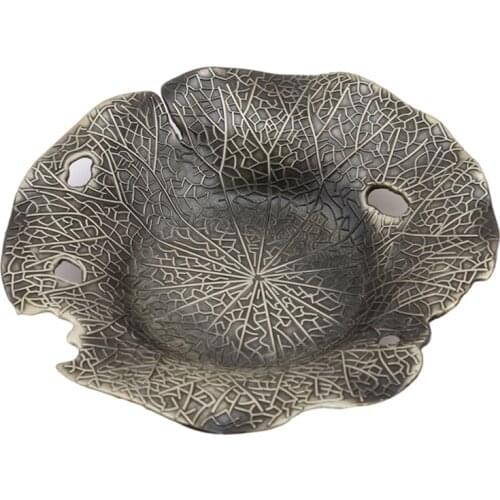 Creative Mini Alloy Teacup Tray Lotus Outlook Teacup Mat Coffee Cup Stand Vintage Style Coaster Chinese Teaware