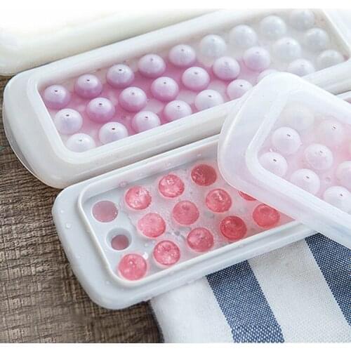Round Ice Lattice Silicones Whisky Ice Mold Spherical Frozen Ice Mould Tray With Cover DIY Creative Ice Maker Ice Cream Tools