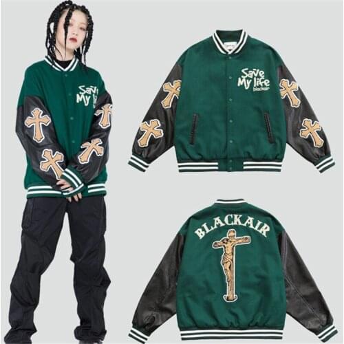 Unisex Oversize Hip Hop Varsity Baseball Jacket With Furry Embroidery Hi Street Wool Letterman Coat Outerwear For Couples