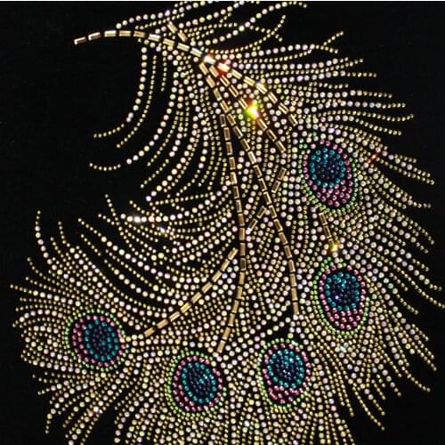 Gold Feather hot figure clothes hot diamond pattern texture stickers diamond clothing accessories DIY jewelry customization