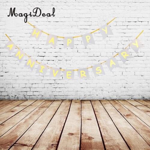 MagiDeal Happy Anniversary Paper Banner Garland Sign Home Party Hanging Decor Photo Prop 3 m